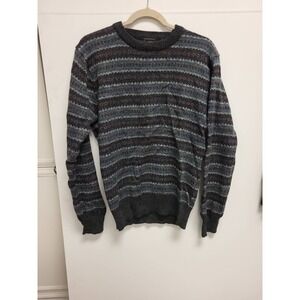 John Henry Sweater Mens M Multi Color Knit Pullover Acrylic Wool Blend Fair Isle